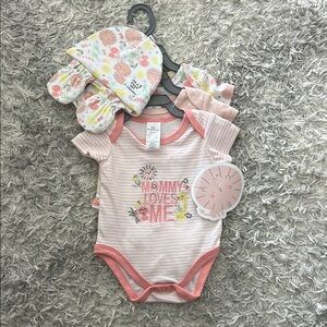 Charming Pink and White Bodysuit with Playful Text